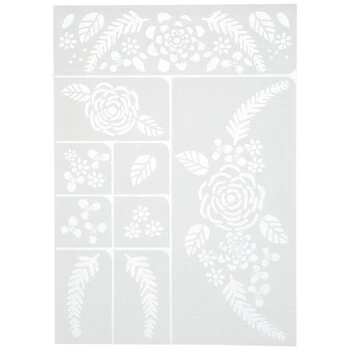 Photo of a Country Love Floral Adhesive Stencil from Hobby Lobby.