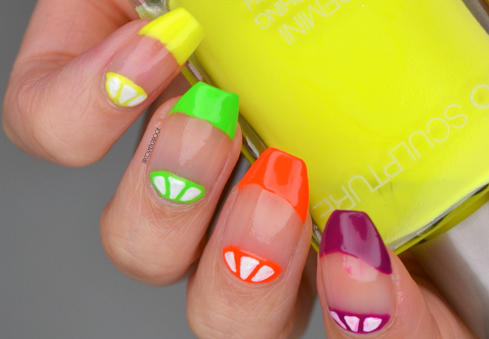 Acrylic nails - summer neon design set - YouTube
