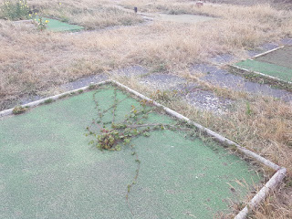 Abandoned Crazy Golf course at Starr Gate in Blackpool