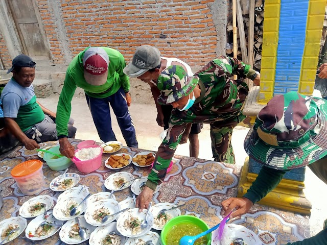Makan siang bersama di lokasi TMMD Reg 112 Kodim 0726/Sukoharjo, tumbuhkan nilai-nilai positif kemanunggalan TNI-Rakyat
