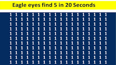 Observation Brain Test: If you have Eagle Eyes, find the number 5 among 1 in 20 seconds