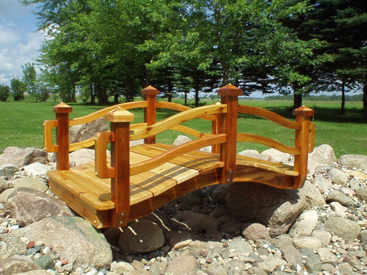 how to build a wooden garden bridge