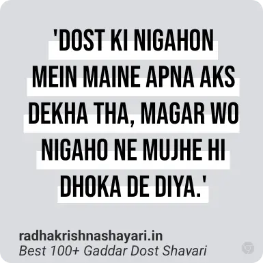 Best Gaddar Dost Shayari In Hindi