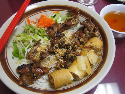 Pho Avina - Rice vermicelli w/ salad w/ grilled pork and eggroll