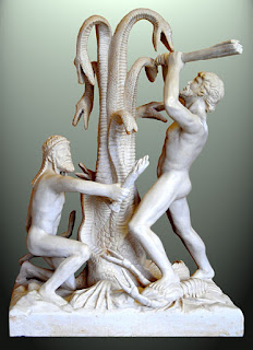 Homossexualidade na Grécia Antiga - Hércules e Iolaus matando a Hidra de Lerna, de J. M. Félix Magdalena