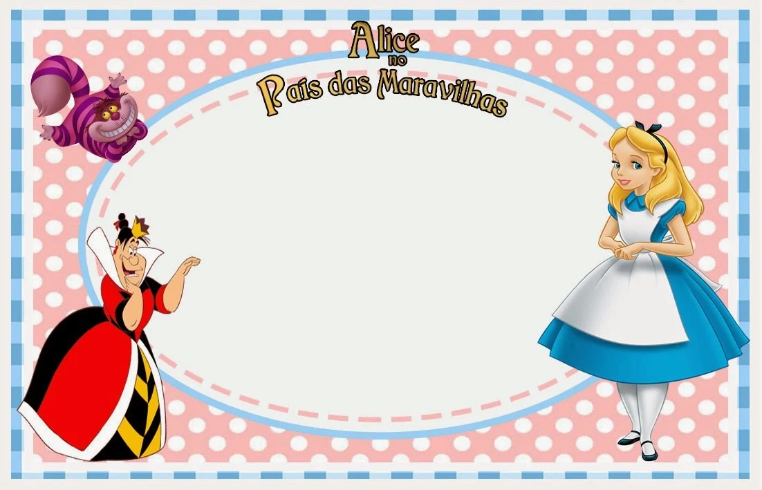 Alice in Pink and Light Blue, Free Printable Invitations, Labels or Cards.