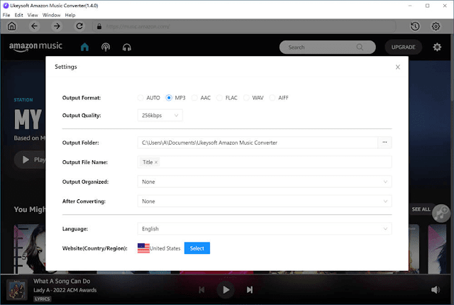 customize output settings