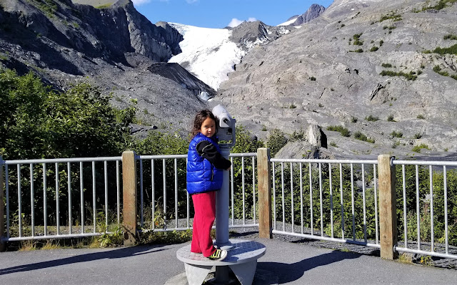 My son Alan at the viewing area during our 2018 visit