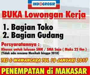 Lowongan Kerja Bagian Toko dan Gudang Indogrosir Makassar 