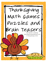 http://www.teacherspayteachers.com/Product/Thanksgiving-Math-Games-Puzzles-and-Brain-Teasers-401847