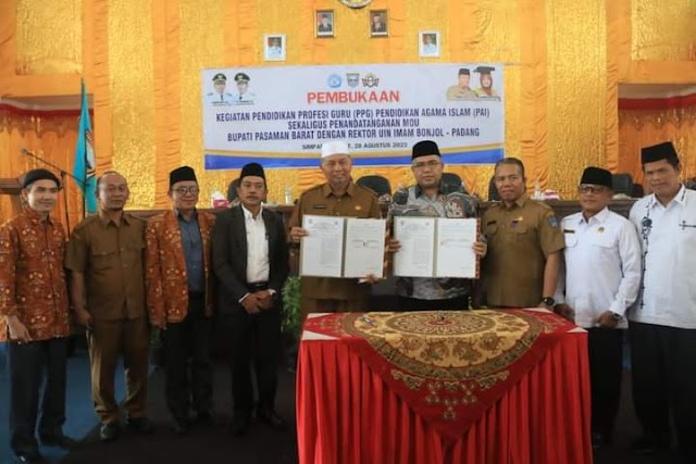 Bupati Hamsuardi Buka Kegiatan PPG PAI Tahun 2023 Dan Lakukan MoU Bersama UIN Imam Bonjol Padang