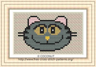 Free and easy printable funny cat cross stitch pattern