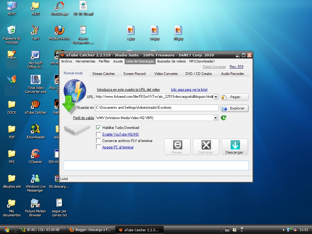 Descargo a Full: aTube Catcher 2.2.519