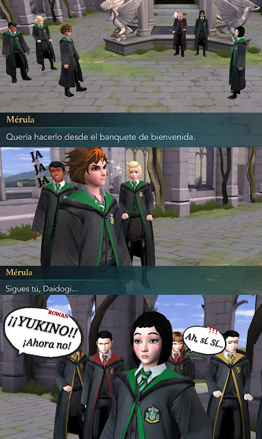 Hogwarts Mystery fotonovela merula duelo