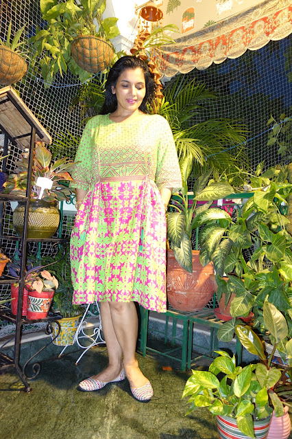 Cotton dress bandhani