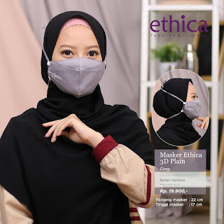 Masker Ethica 3D Plain Grey