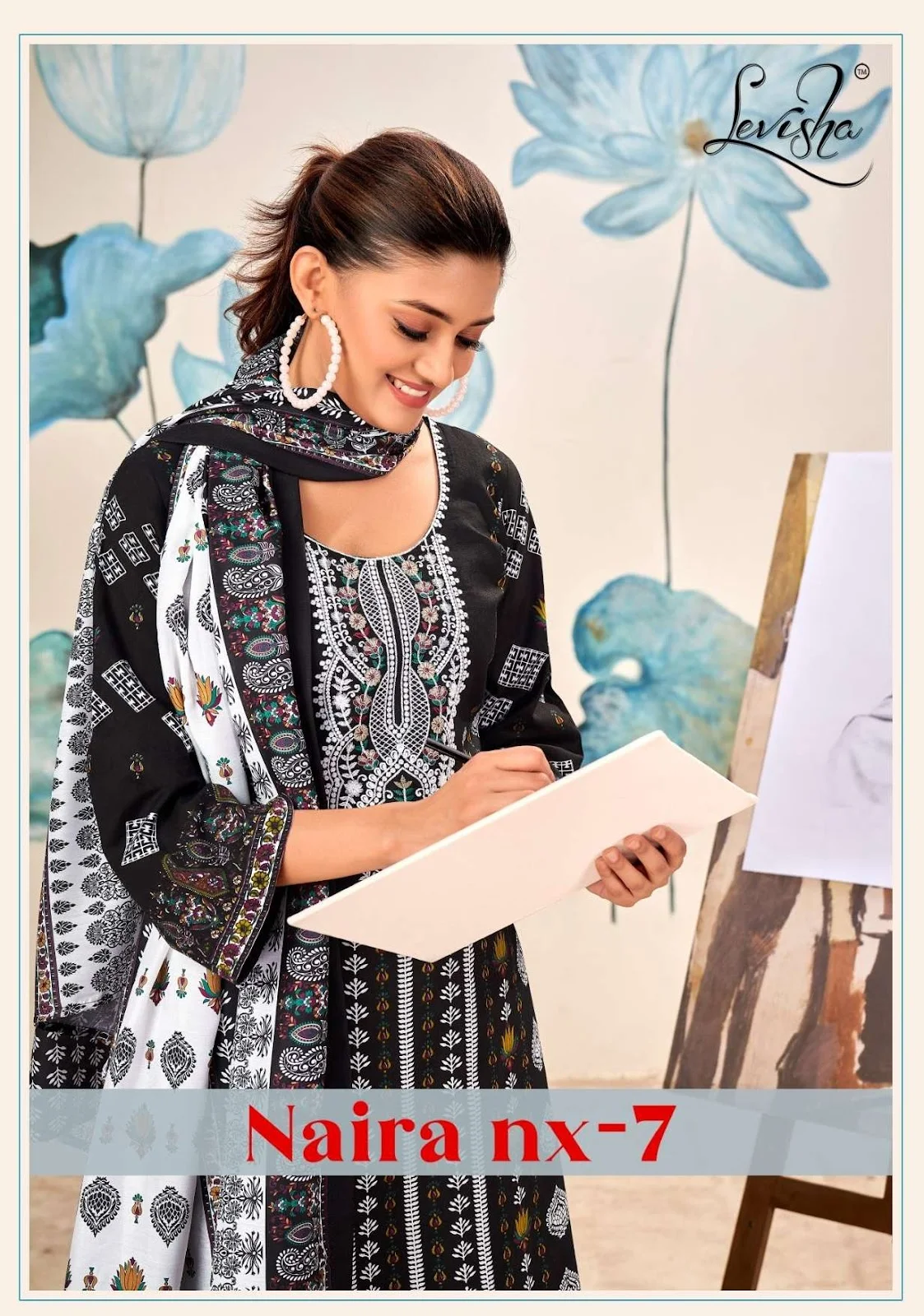 Naira Nx Vol 7 Levisha Cambric Cotton Embroidery Karachi Salwar Suits