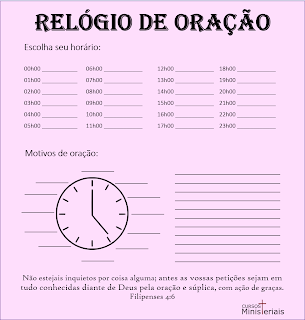 Relógio de oração para imprimir