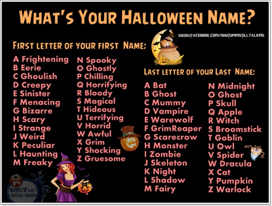 What s your Halloween Name 
