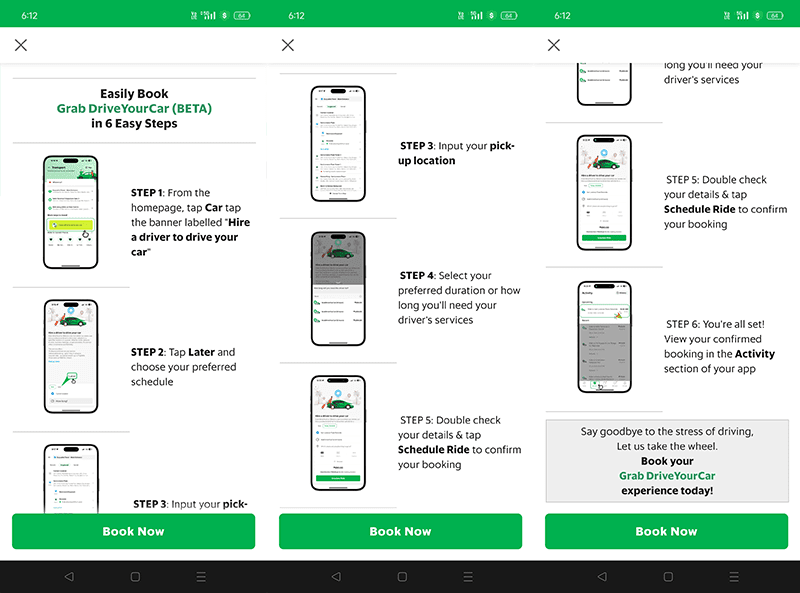 Grab DriveYourCar step-by-step guide