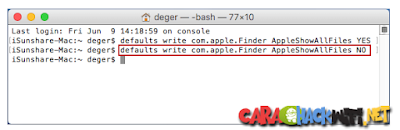Menyembunyikan file dan folder di mac os dengan perintah di terminal