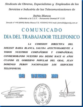día trabajador telefónico