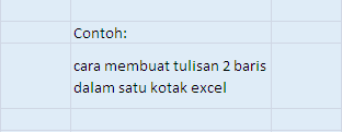 Cara membuat tulisan 2 baris dalam satu kotak excel