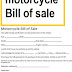 Sample motorcycle bill of sale template  - doc and pdf