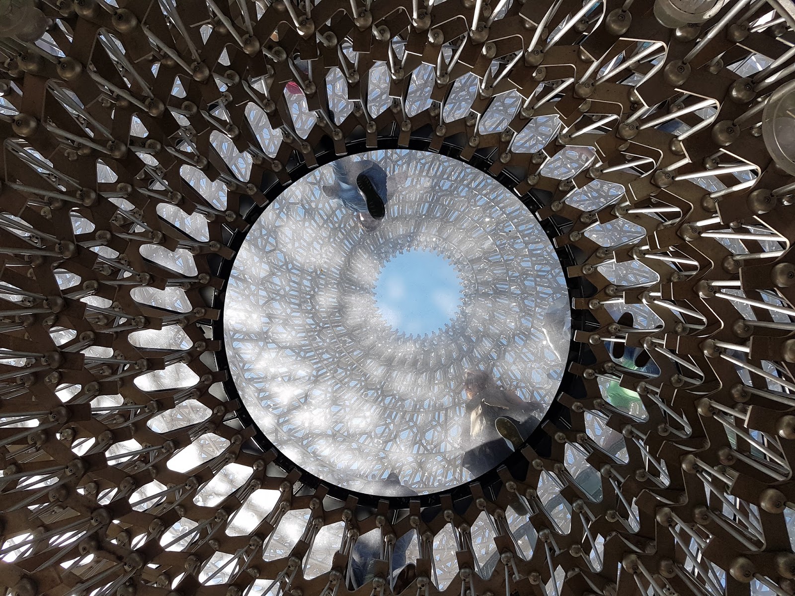 The Hive bee nest structure at Kew Gardens from below