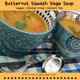 Butternut squash and sage soup in Instant Pot www.realfoodblogger.com