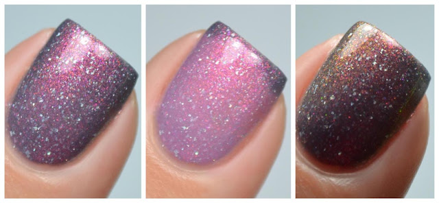 blue peach periwinkle tri thermal nail polish