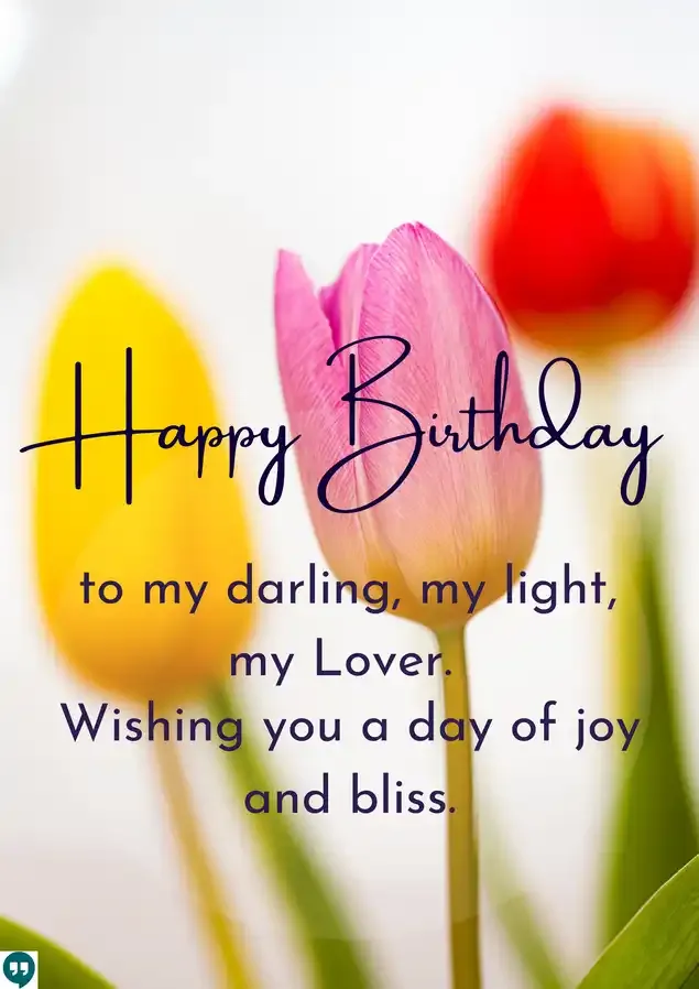 beautiful happy birthday to my darling wishes images with flowers