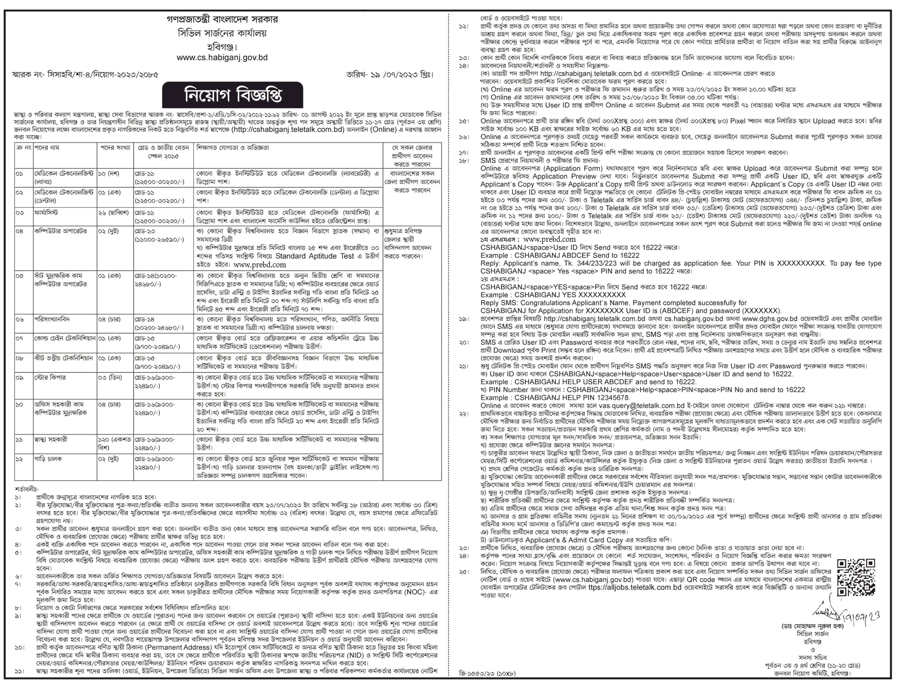 Civil Surgeon Office Job Circular 2023