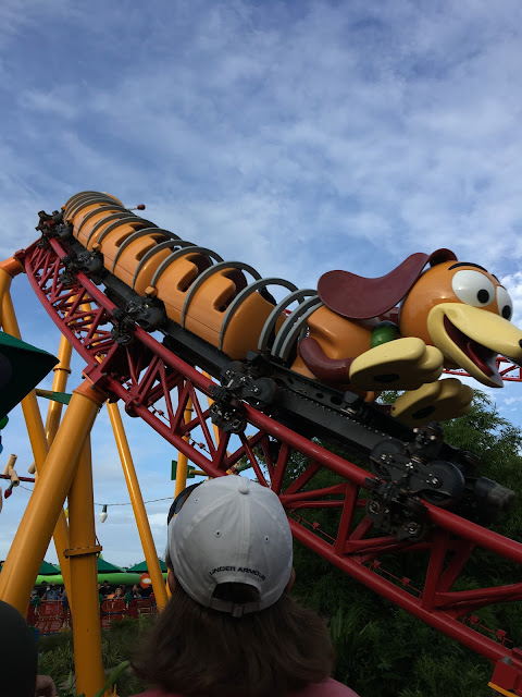 Empty Slinky Dog Dash Roller Coaster Ride Vehicle First Hill Disney's Hollywood Studios Walt Disney World