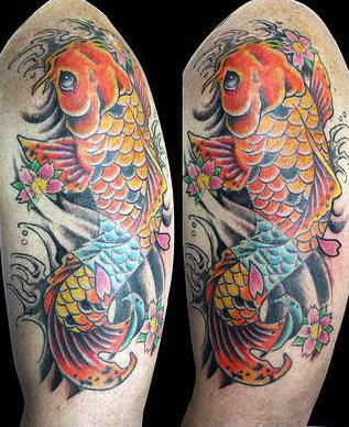 Full color koi fish tattoo koi tatto