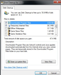 mempercepat kinerja laptop dengan disk cleanup