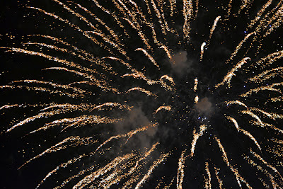 photo of fireworks over Rockaway Beach Oregon by Nancy Zavada