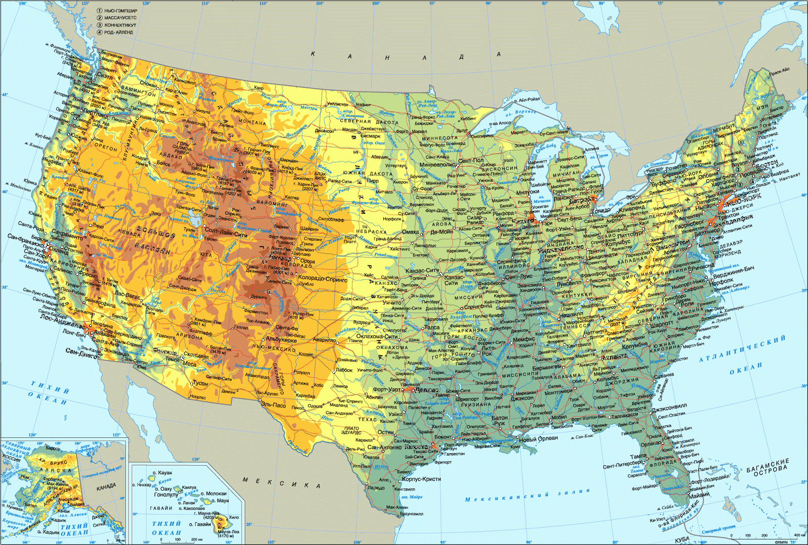geographical usa map mountain system