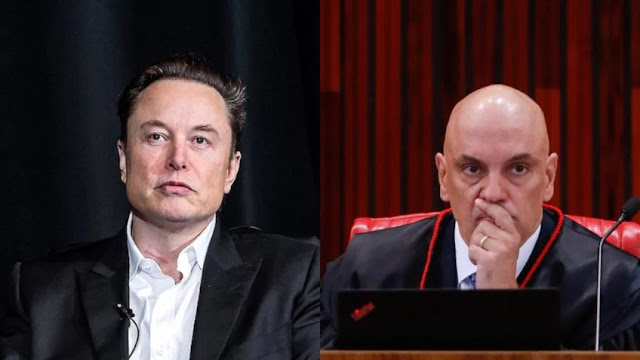 A treta entre Elon Musk e Alexandre de Moraes.