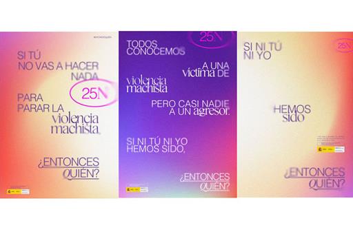 Carteles de la campaña "¿Entonces Quién?" con motivo del 25N, Día Internacional para la Eliminación de la Violencia contra las Mujeres.