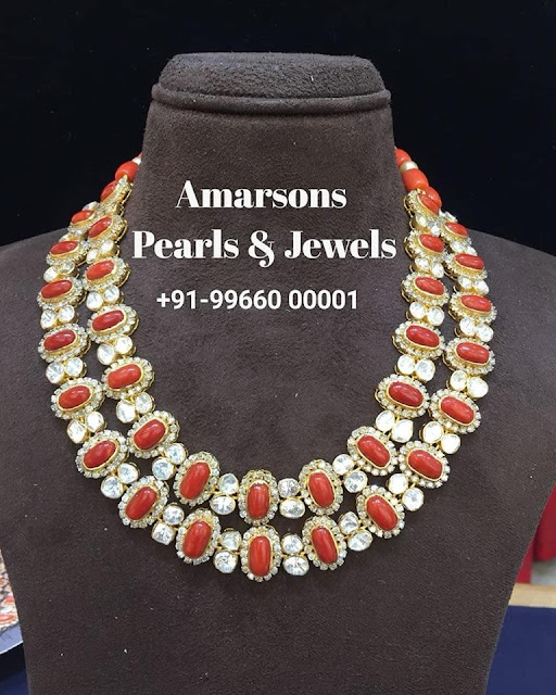 Coral Polki Necklace by Amarsons 