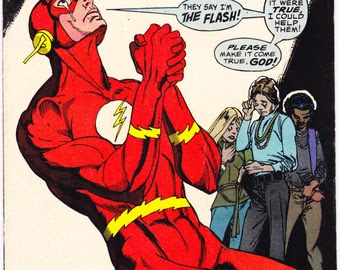 Superhero Flash praying