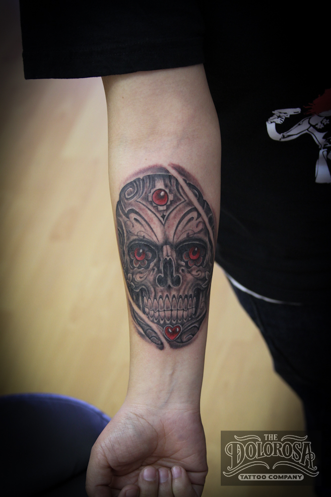 Got a chance to make a sugar skull tattoo a bit different than I would 