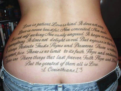 tattoo quotes. lower back tattoo quotes.