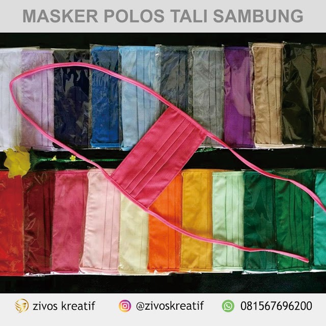 Masker Kain Polos Tali Sambung Murah Purwokerto