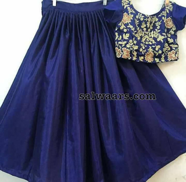 Blue Lehenga and Crop Top