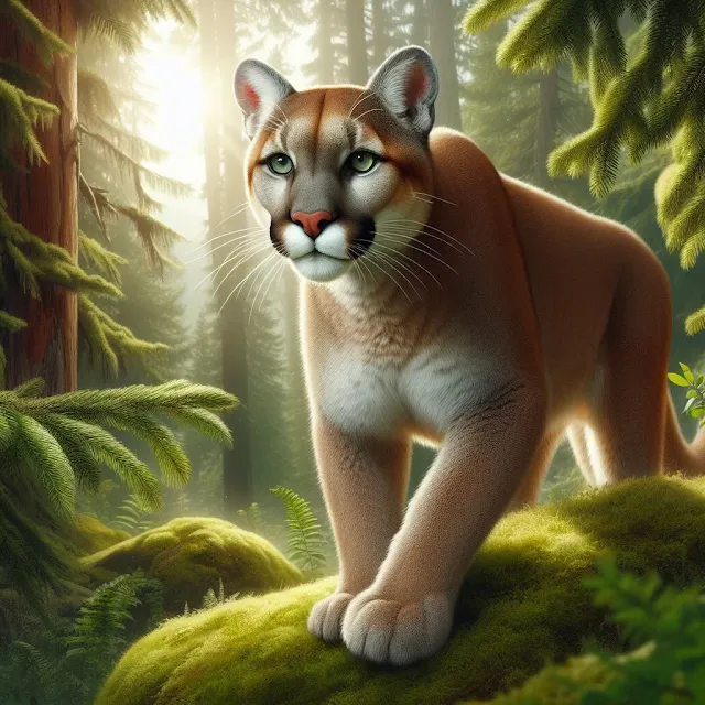 Puma americano en su hábitat