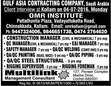 Contracting company jobs for KSA