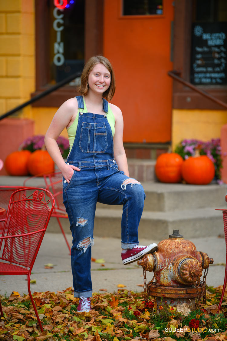 Ann Arbor Senior Pictures for Girls Skyline School in Haloween Fall Colors Ann Arbor Senior Portrait Photographer