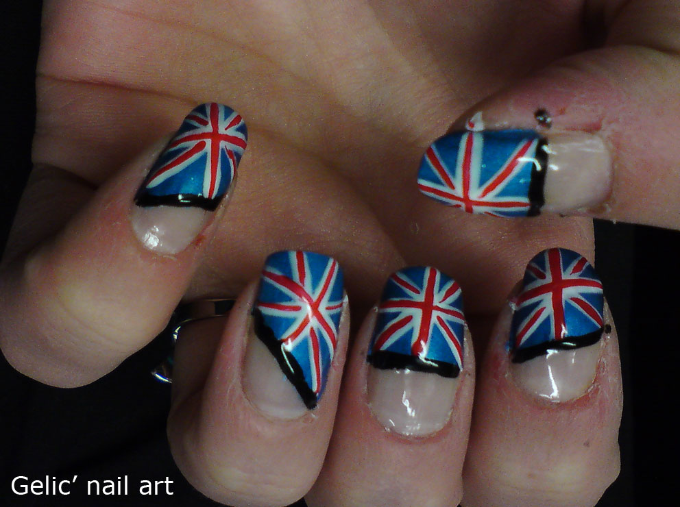Gelic Nail Art Great Britain Flag Nail Art England Flag Nail Art